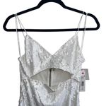 Alice + Olivia NEW NWT  Valli Cutout Sequined Cami Maxi Dress In Off White Photo 4