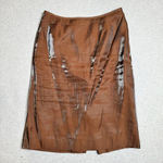 Le Suit  Petite Brown Leaf Print 2-Piece Set Photo 2