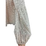 Lavender Brown NEW  Metallic Dots Blouse Women S Sheer Nude Long Sleeve Boho Top Photo 9