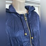 Michael Kors Blue & Gold Hooded Women’s Zip Up Rain Jacket Windbreaker Photo 1