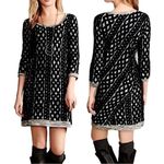 Anthropologie Moth Fair Isle Chenille Cable Knit Pattern Sweater Dress Small Black Photo 15