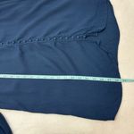 Soft Surroundings  Navy Blue Button-Down Shirt with Ruffled cuffs Size L Photo 6