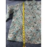 cj banks Geometric Print Utility Shirt Jacket Shacket Teal Brown Size 1X Photo 4