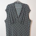 London Times  Plus Size Blue and Brown Print Dress Size 22W Wedding Guest Dress Photo 2