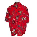Alfred Dunner Women's Vintage Hawaiian Floral Red Collard Blouse Size 22W Photo 1