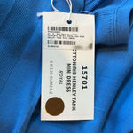 Goldie 100% Cotton Rib Henley Royal Blue Tank Mini Dress Size Small NWT Photo 6
