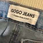 Gogo Jeans Light Wash Wide Leg Jeans Pink Bow Embroidery Size 7/28 Blue Photo 7