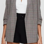 Babaton Aritzia Womens Plaid Open Front Power Blazer Jacket 3/4 Sleeve -Size 4 Photo 0