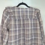 Loft 3 for $30  Women's Lavender Purple Plaid Ruffle Peasant Blouse Photo 4