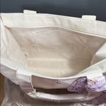 Victoria's Secret  Floral Embossed Ivory Tote Bag Lavender Scarf Logo Ltd Edition Photo 7