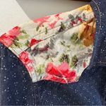 Jachs Girlfriend  Floral Denim Western Button Up Shirt Large Photo 2
