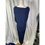 Midnight Velvet Womens Navy Blue Embellished Ruched Evening Gown Dress Size 6 Photo 4