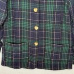 Jaclyn Smith VTG  Wool Tartan‎ Plaid Blazer Womens 12 Academia Green Jacket Ivy Photo 3