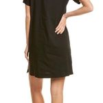 Theory Split Neck Linen-Blend Shift Dress Photo 1