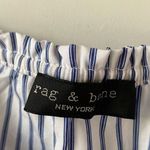 Rag and Bone Sierra Stripe Belted Off The Shoulder Top Blue White Photo 2
