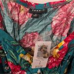 Torrid π Plus Size 0 0X 12 Large Green Tropical Floral Babydoll Tank Top Shirt Photo 4