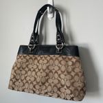 Coach y2k  Penelope Signature Canvas Leather Trim Tote Shoulder Bag Brown Black Photo 3