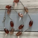 Cookie Lee Awesome Beaded Chain Necklace Faceted Pink Mauve Brown Beads Photo 0