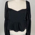 Boohoo Babydoll Whimsygoth crop blouse women’s 8 chiffon ruffle sweetheart NEW Photo 0