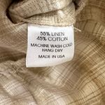 Soft Haus Garden Party Wrap Top Blouse Linen Cotton Natural Plaid Tan Size XS Photo 8