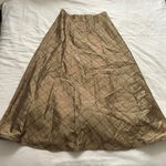 INC Gold beaded diamond silk maxi skirt full skirt stiff hem Size 12 Photo 3