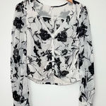 Free People  Floral Long Sleeve Ruched Blouse Photo 0