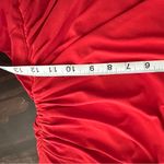 NWT IEENA for Mac Duggal 6 draped bodycone asymmetrical ruched mini dress Red Photo 9