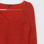 J.Crew Ribbed Cable Knit V Neck Pullover Sweater Womens Size XS Orange Preppy Photo 1