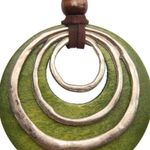 Handmade Leather Cord Multilayer Wooden Pendant Vintage Boho Long Necklace Photo 2