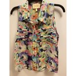 Yumi Kim  Floral Button Down Sleeveless Top Photo 4