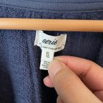 Aerie  Navy Blue V Neck Bishop Sleeve Sweatshirt Top Size Women's XL Photo 8