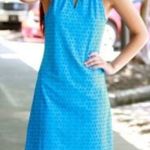 Jude connally Lisa halter dress blue and white L Size L Photo 1