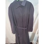 Classic Dark Plum Trench Coat with Belt Purple Size L Photo 1
