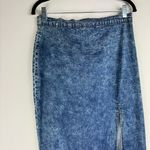 Judy Blue Denim Midi Maxi Skirt Sz 1XL Acid Wash Stretch High Slit A Line Photo 2