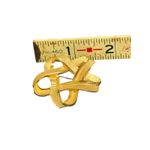 Trifari Vintage © Gold Tone Ribbon Knot Brooch Textured Modernist Star Pin Photo 5