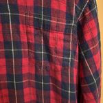 J Crew Knee Length Nightshirt Nightgown Red Plaid Cotton Flannel Medium Cottage Photo 5