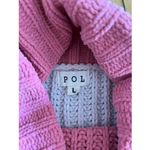 POL  Color Block Turtleneck Sweater Oversized Knit Pullover Pink Brown Large Photo 2