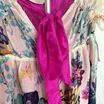 MM Couture NWT Miss Me Semi Sheer Floral Butterfly Bow Front Blouse Sz M Photo 2