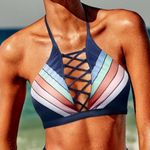 PINK - Victoria's Secret PINK Victoria’s Secret Bikini Top High Neck Halter Swimsuit XS New Photo 0