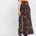 Zadig & Voltaire Judith Spark Flowers Ditsy Floral Logo Midi Skirt Slit Black XS Photo 1