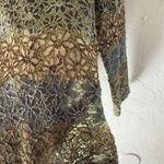 Star‎ CCC Y2k Size Large Green Blue Floral Earth Funky Round Neck Top Photo 3