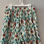 ZARA  metallic gold colorful abstract ikat print lightweight pants size small Photo 2