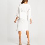 Tussah Taylah White Faux Wrap Dress Fairy Flowy Angelic Bell Asymmetric Sleeves Photo 1