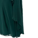 Ralph Lauren Lauren  Women One-Shoulder Velvet Bow Chiffon Green Dress Size 14 Photo 8