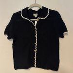 NWT J.Crew Short Sleeve Crochet Lady Cardigan Sweater Black Size Small Photo 1