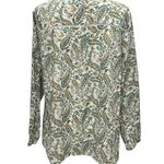 Talbots Paisley Floral Long Sleeves Cotton Top Plus SZ 2X Scoop Neck Long Sleeve Photo 3