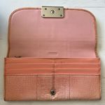 Coach Kristin Pink Leather Card Organizer Fold Over Wallet Silver Hardware Photo 1