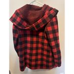 Anthropologie SMALL Field Flower Buffalo Plaid Cardigan Sweater Coat Jacket Red Photo 3