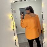 H&M Bright Orange V-Neck Sweater Photo 3