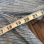 Artisan NY 100% linen blue striped button down blouse M Photo 5